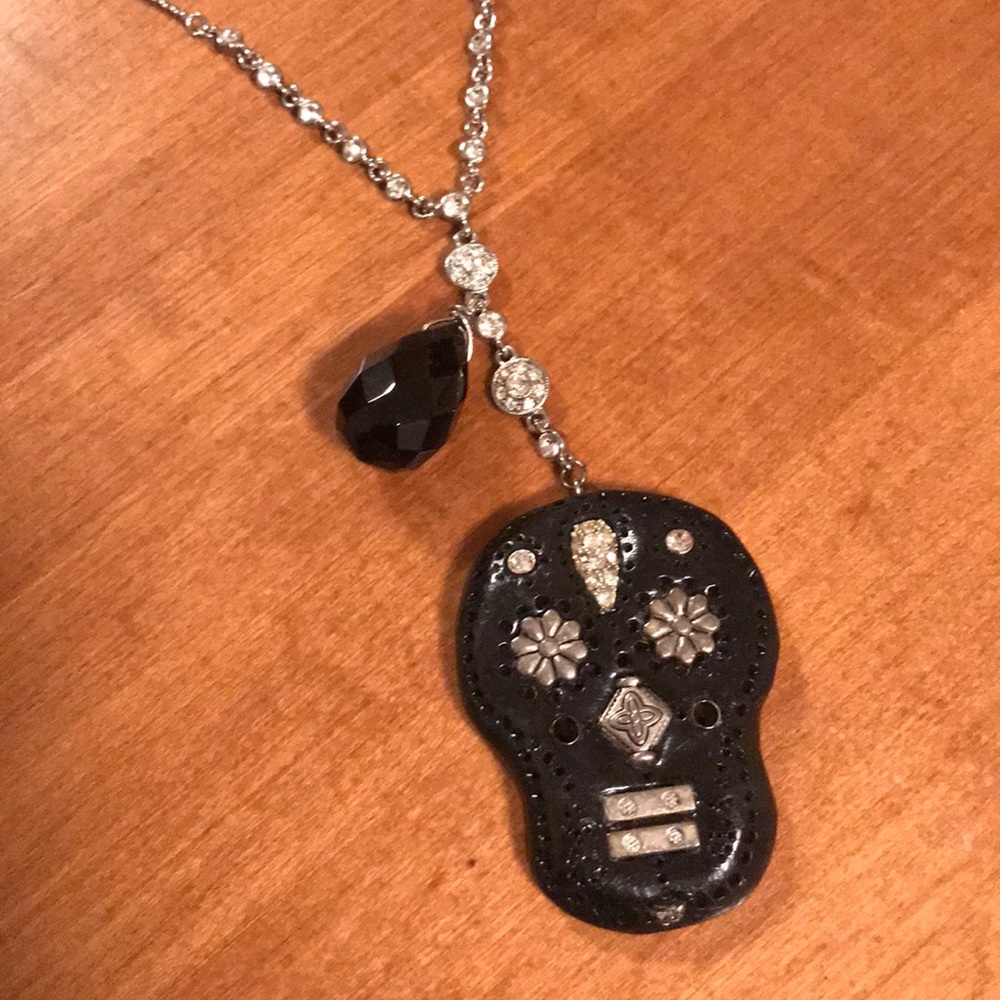 Handmade sugar skull necklace
